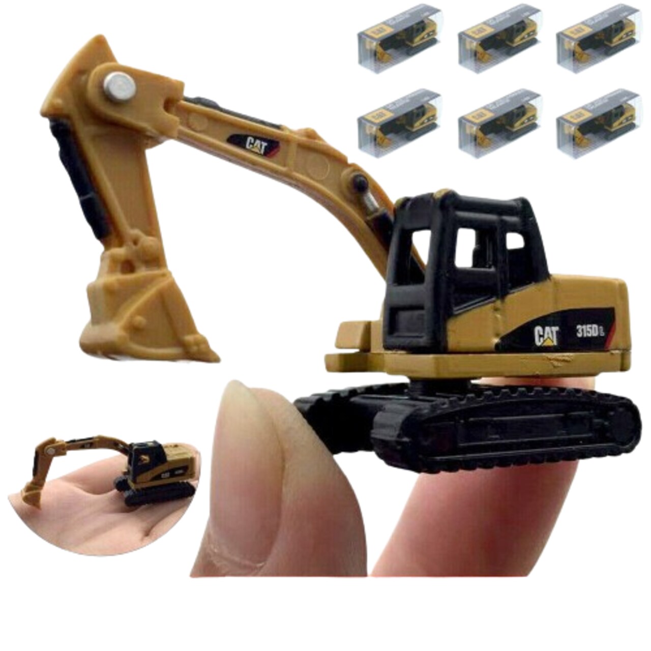 Kitcheniva 6 Pcs 1/160 N Scale Miniature Excavator Diecast Model